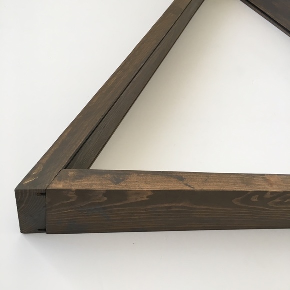 Large Handmade Wood Triangle Shelf Art Decor Boho - Picture 2 of 6